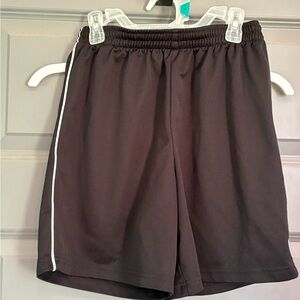 Black Athletic Shorts with White Stripe